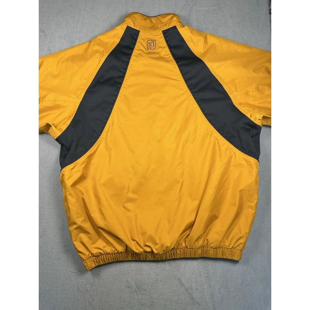 FootJoy DryJoys Tour Collection Golf Pullover Jacket Men's L Yellow Half Zip